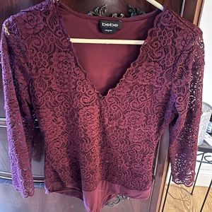 Worn only two times, 2 beautiful bebe lace bodysuits   Sz med